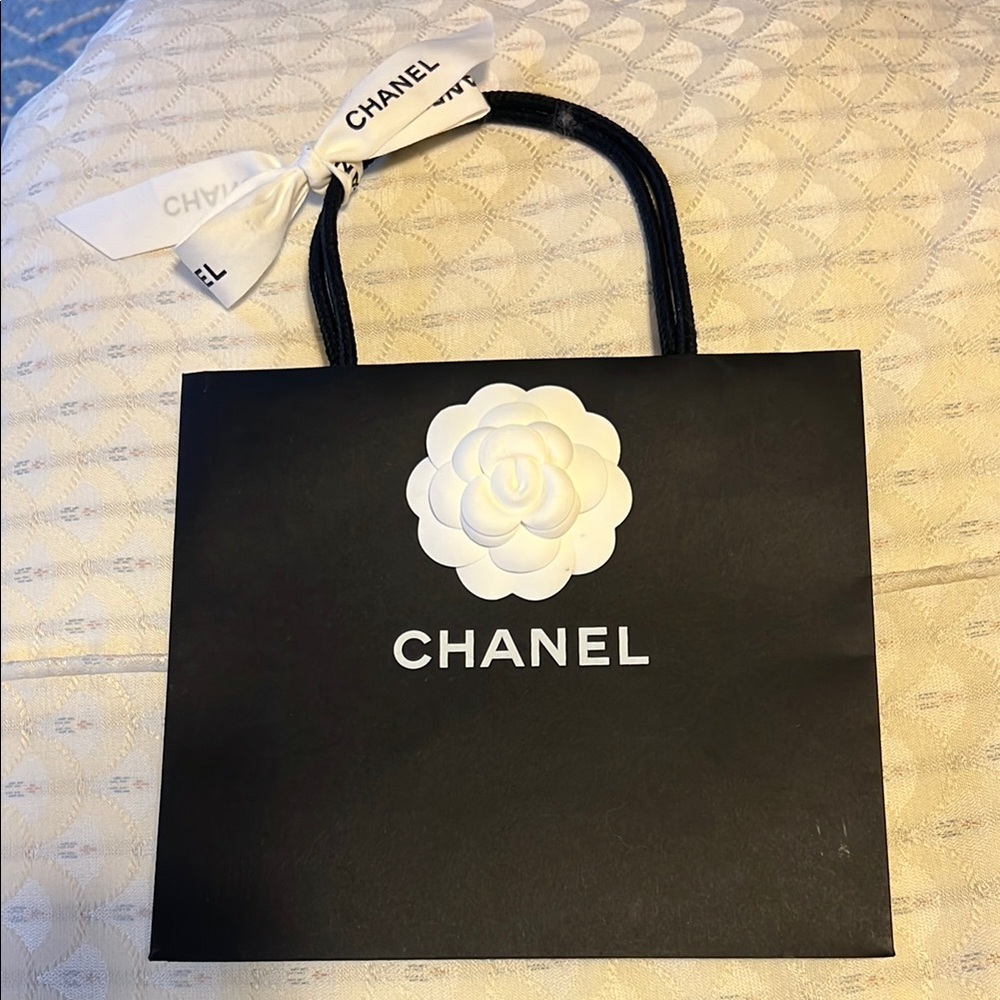 CHANEL Black and White Shopping Bag